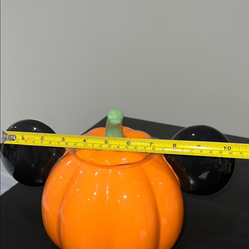 NWOT Disney Mickey Mouse Pumpkin Cookie Jar - Orange and Black - Picture 5 of 6